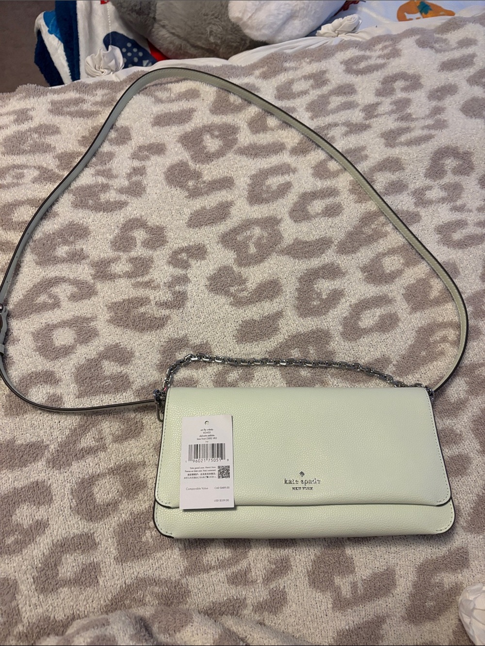 Kate Spade flip crossbody- delicate pebble- Lime Frost